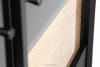 LOFTY Vitrína na dřevěných nohách s rýhovaným čelem černý/přírodní dub - obrázek 14