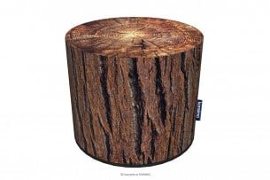 RASIL, https://konsimo.cz/kolekce/rasil/ Kulatý voděodolný puf, akátové dřevo hnědý - obrázek