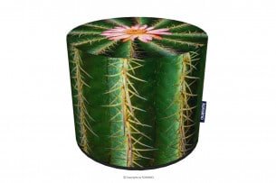 RASIL, https://konsimo.cz/kolekce/rasil/ Kulatý voděodolný puf kaktus zelená/růžová - obrázek