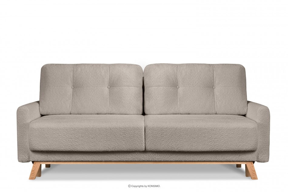 VISNA Skandinávská pohovka tkanina beránek světle béžová 220x79x95 cm - obrázek 0