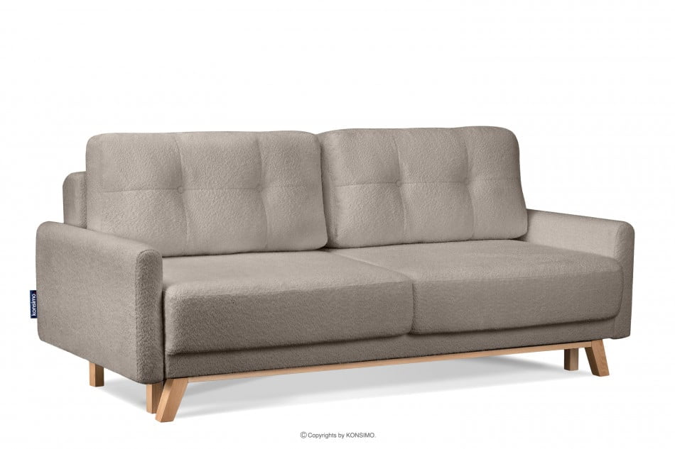 VISNA Skandinávská pohovka tkanina beránek světle béžová 220x79x95 cm - obrázek 2