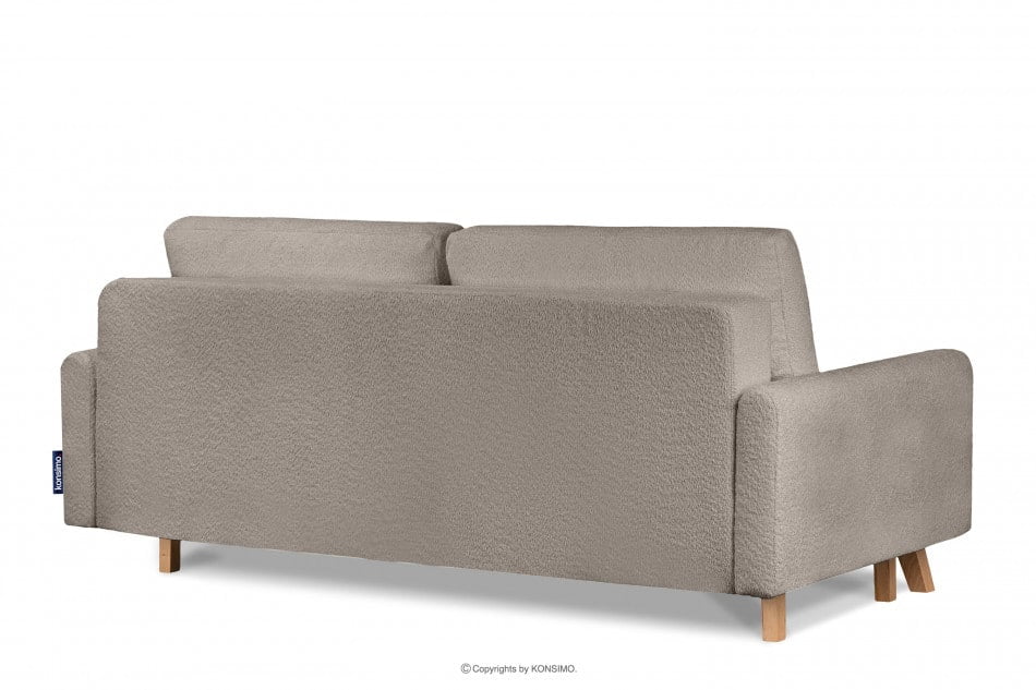 VISNA Skandinávská pohovka tkanina beránek světle béžová 220x79x95 cm - obrázek 3