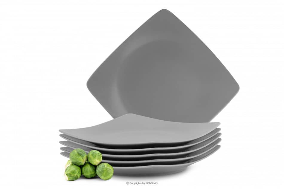 EPIRI Jídelní talíř 6 ks matně šedý šedá matná - obrázek 0