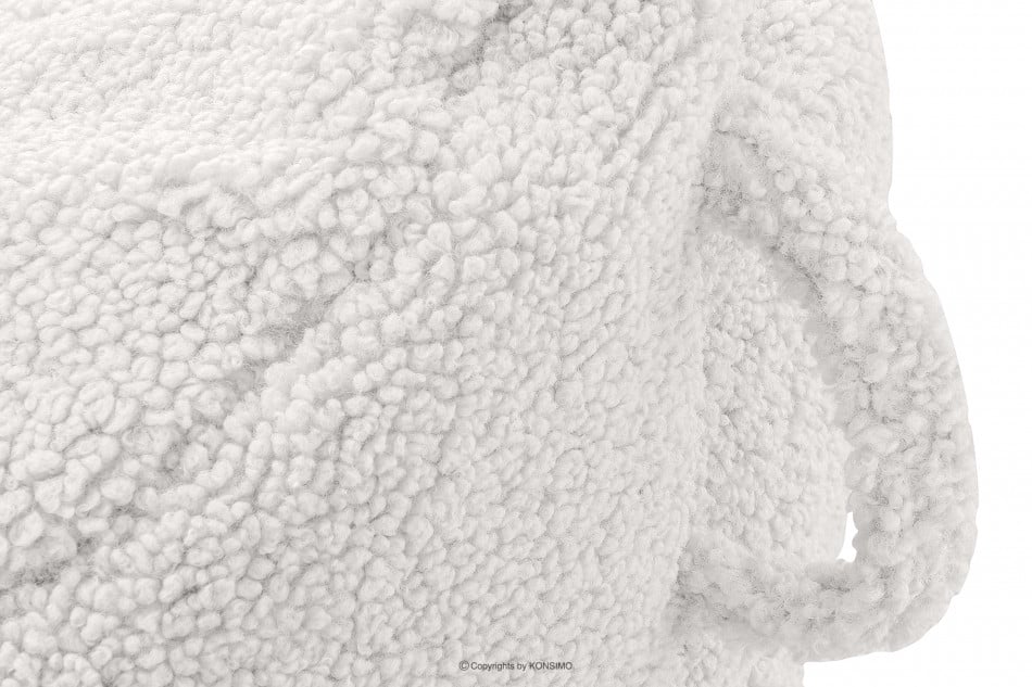 COSMO Plyšový puf bílý bílá - obrázek 5