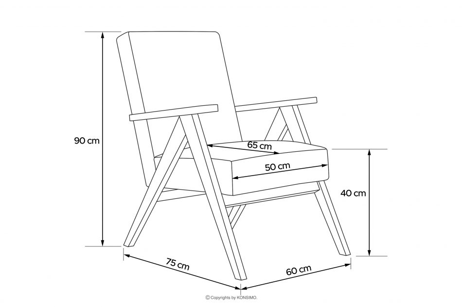 NASET Křeslo v komunistickém stylu v látce kožíšek bílý bílý/světlý dub - obrázek 9