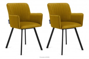 PYRUS, https://konsimo.cz/kolekce/pyrus/ Sametové židle žluté 2ks medová/černá - obrázek
