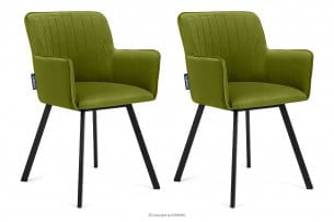PYRUS, https://konsimo.cz/kolekce/pyrus/ Židle do obývacího pokoje velurové zelené 2ks olivová/černá - obrázek