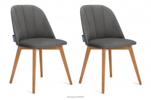 RIFO, https://konsimo.cz/kolekce/rifo/ Velurové čalouněné židle šedé 2 ks šedá/světlý dub - obrázek