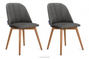 BAKERI, https://konsimo.cz/kolekce/bakeri/ Skandinávské velurové židle šedé 2ks šedá/světlý dub - obrázek