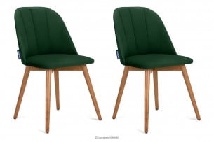 BAKERI, https://konsimo.cz/kolekce/bakeri/ Skandinávské židle velur lahvově zelená 2 ks tmavě zelená/světlý dub - obrázek