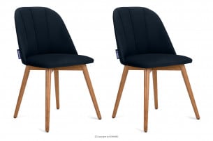 BAKERI, https://konsimo.cz/kolekce/bakeri/ Skandinávské velurové židle tmavě modré 2ks tmavě modrá/světlý dub - obrázek