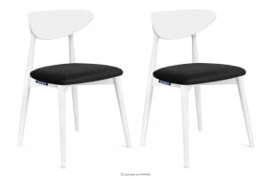 RABI, https://konsimo.cz/kolekce/rabi/ Dřevěné židle bílé černé sametové 2ks černá/bílá - obrázek