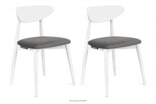 RABI, https://konsimo.cz/kolekce/rabi/ Dřevěné židle bílé šedý velur 2ks šedá/bílá - obrázek