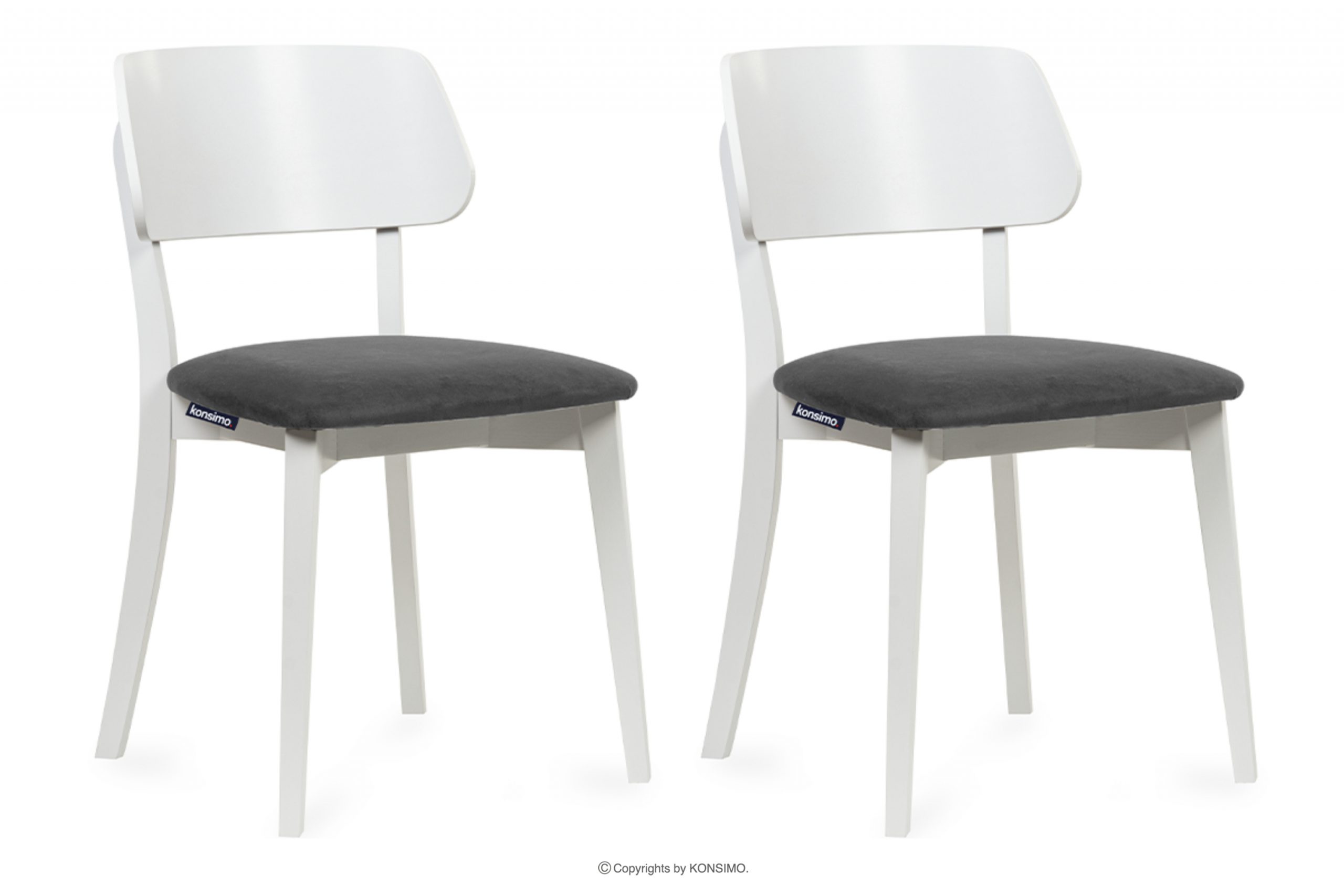 Moderní bílé dřevěné židle šedé 2ks
