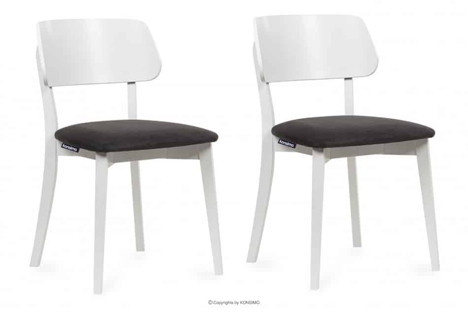 VINIS Moderní bílé dřevěné židle grafitové 2ks grafitová/bílá - obrázek 0