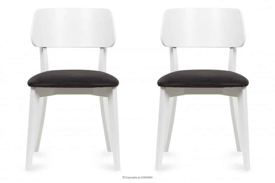VINIS Moderní bílé dřevěné židle grafitové 2ks grafitová/bílá - obrázek 1