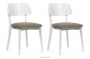 VINIS, https://konsimo.cz/kolekce/vinis/ Moderní bílé dřevěné jídelní židle béžové 2ks béžová/bílá - obrázek