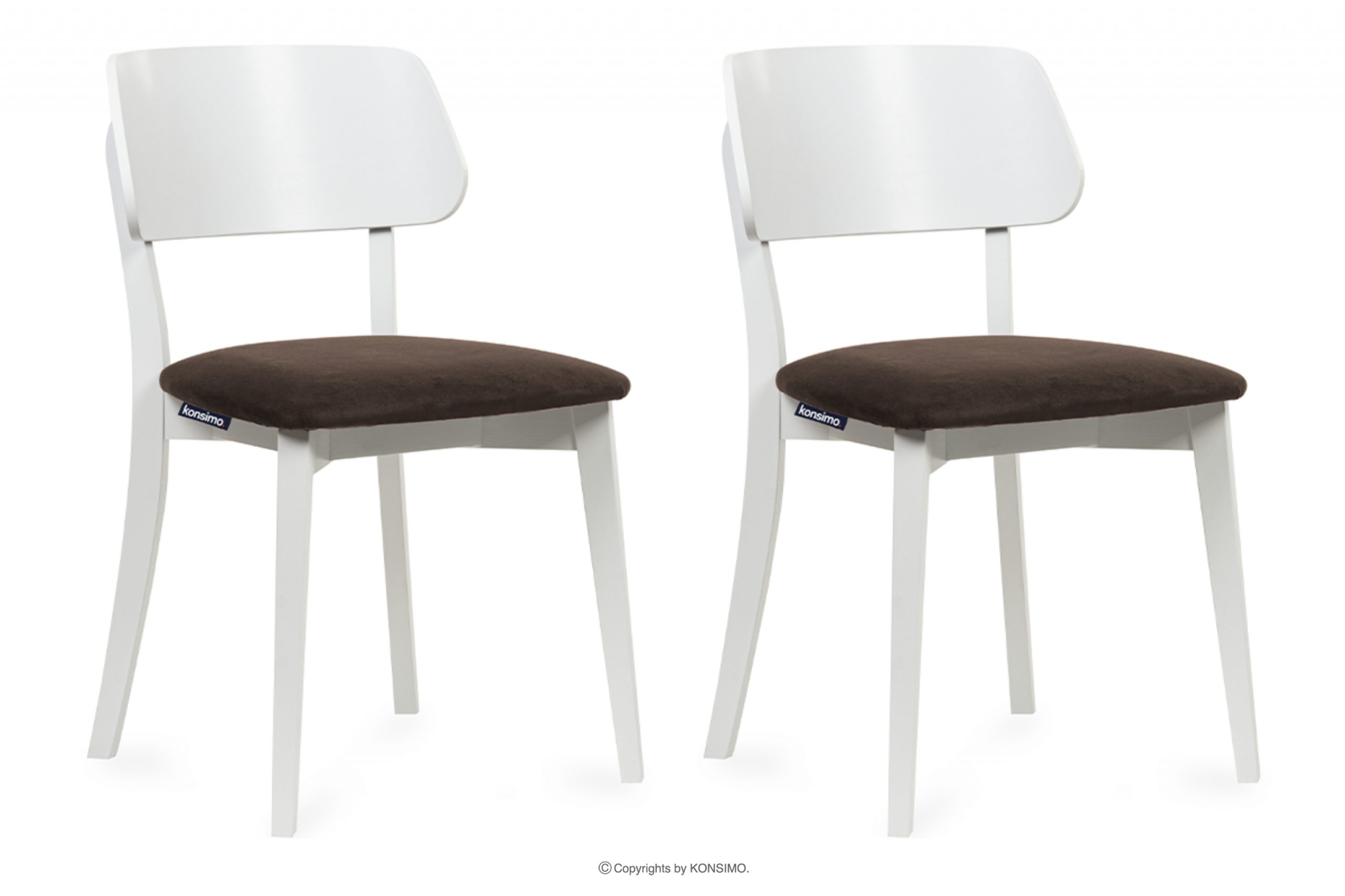 Moderní bílé dřevěné židle hnědé 2ks