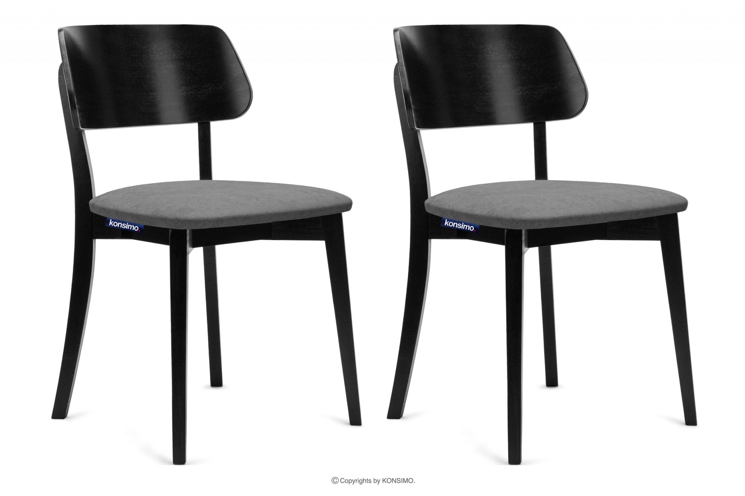 Moderní černé dřevěné židle šedé 2ks