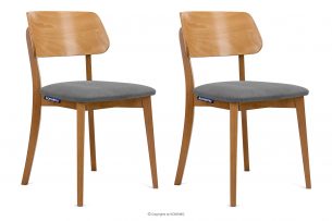 VINIS, https://konsimo.cz/kolekce/vinis/ Moderní dřevěné židle dub šedý 2ks šedá/světlý dub - obrázek