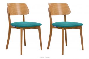 VINIS, https://konsimo.cz/kolekce/vinis/ Moderní dřevěné židle dub tyrkysový 2ks tyrkysová/světlý dub - obrázek