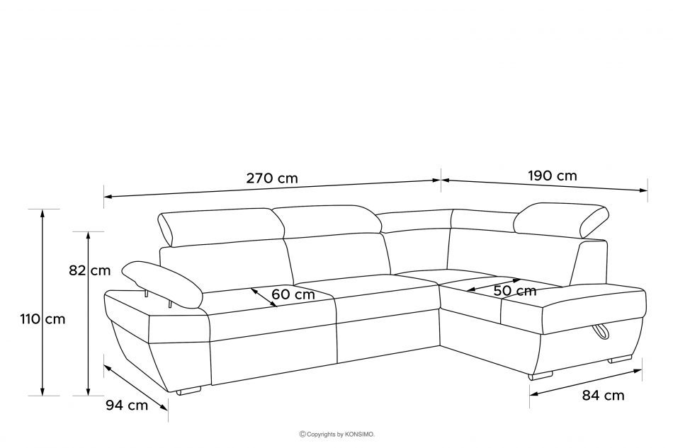 RATLO Rozkládací rohová pohovka do obývacího pokoje s úložným prostorem na lůžkoviny béžová pravá béžový - obrázek 11