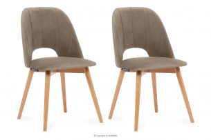 TINO, https://konsimo.cz/kolekce/tino/ Jídelní židle velur béžové 2ks béžová/světlý dub - obrázek