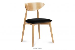 RABI, https://konsimo.cz/kolekce/rabi/ Dřevěná židle dub a černý velur černá/světlý dub - obrázek