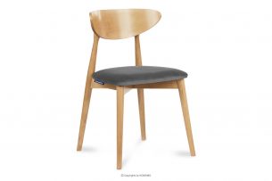 RABI, https://konsimo.cz/kolekce/rabi/ Dřevěná židle dub a šedý velur šedý/světlý dub - obrázek