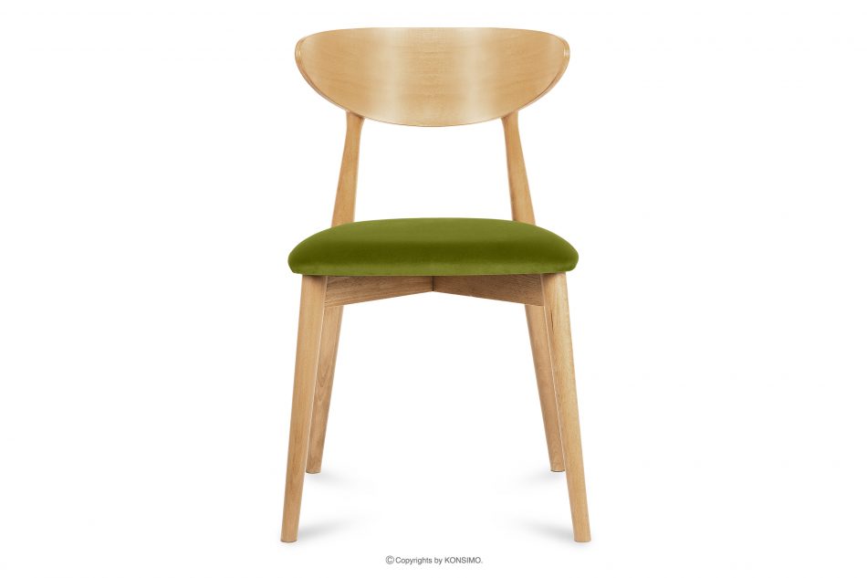 RABI Dřevěná židle dub a zelený velur olivový/světlý dub - obrázek 2