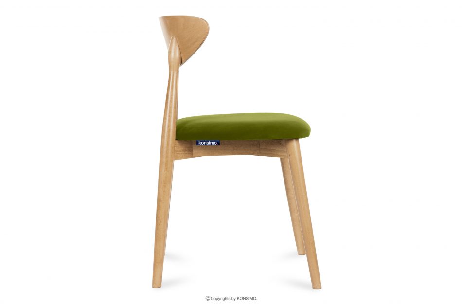 RABI Dřevěná židle dub a zelený velur olivový/světlý dub - obrázek 3