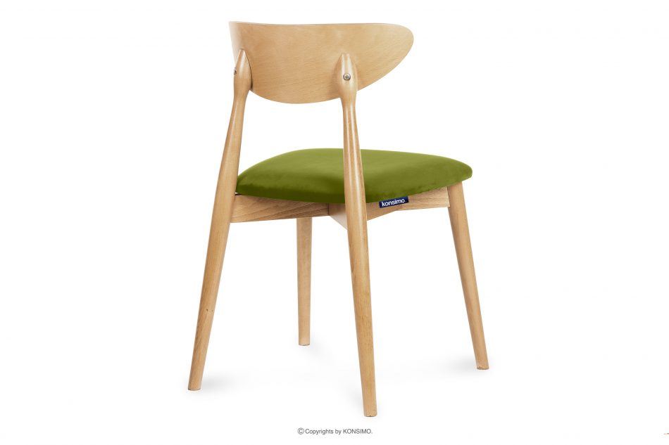 RABI Dřevěná židle dub a zelený velur olivový/světlý dub - obrázek 4