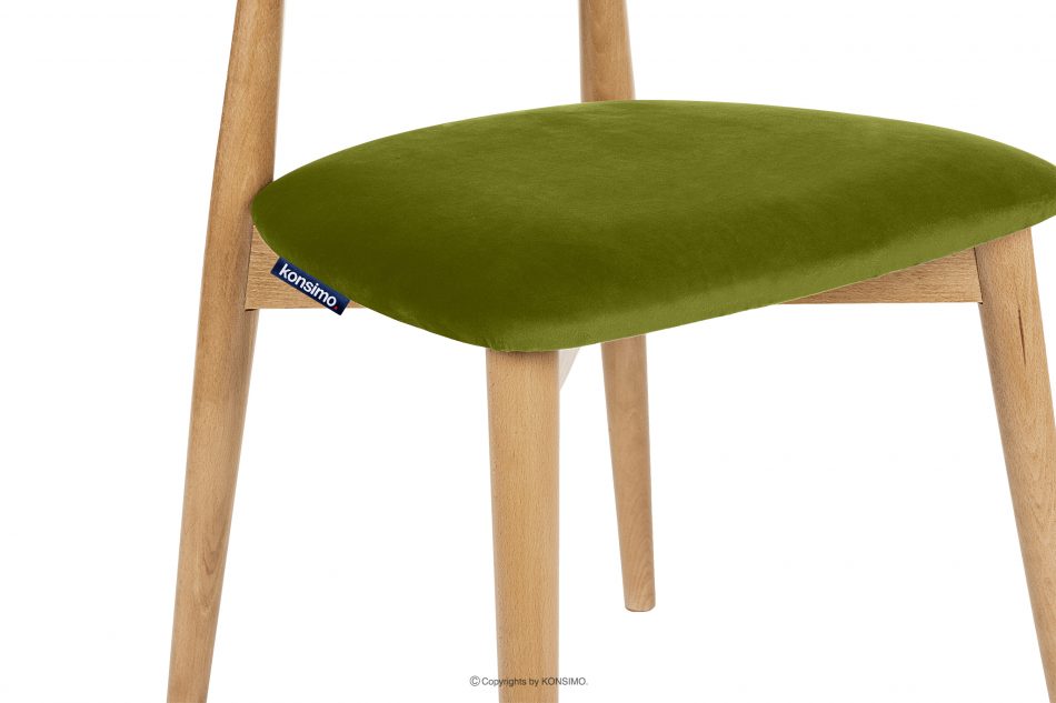 RABI Dřevěná židle dub a zelený velur olivový/světlý dub - obrázek 6