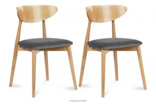 RABI, https://konsimo.cz/kolekce/rabi/ Dřevěné židle dub šedý samet 2ks šedá/světlý dub - obrázek