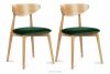 RABI Lahvově zelené dřevěné židle dub sametový 2ks Tmavě zelená/světlý dub - obrázek 1