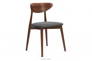RABI, https://konsimo.cz/kolekce/rabi/ Dřevěná židle ořech středně šedý velur šedá/ořech střední - obrázek