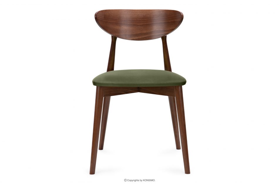 RABI Dřevěná židle střední ořech zelený velur zelená/ořech střední - obrázek 2