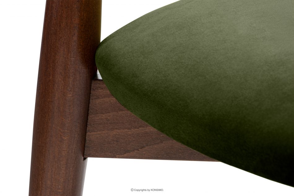 RABI Dřevěná židle střední ořech zelený velur zelená/ořech střední - obrázek 4