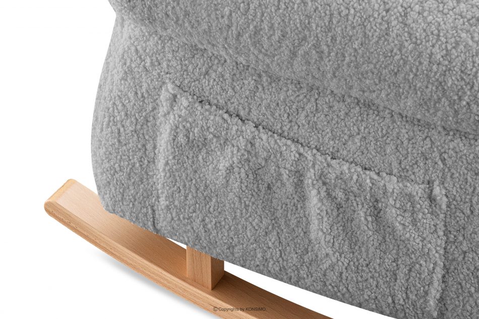 TULES Houpací křeslo s kapsou z tkanina boucle šedý šedá - obrázek 5