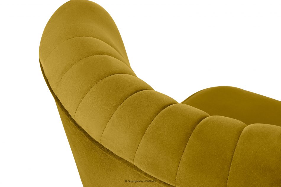 DUCO Křeslo na vysokých nohách pro nábytek do obývacího pokoje velur žlutý žlutá/černá - obrázek 5