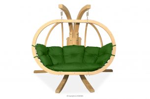 CALLISTO, https://konsimo.cz/kolekce/callisto/ Závěsné zahradní křeslo dvoumístné dřevěné zelené zelená - obrázek