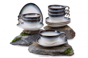 TIME DIM, https://konsimo.cz/kolekce/time-dim/ Šálek na čaj s podšálkem 6ks. námořnická modř/bílá - obrázek