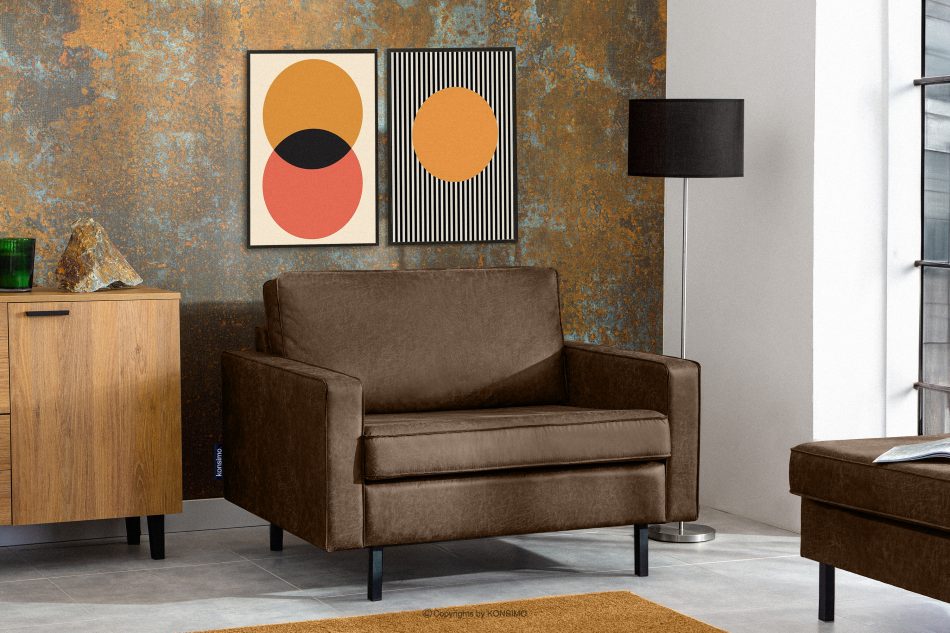 INVIA Velké křeslo tmavě hnědé loft tmavě hnědá - obrázek 1