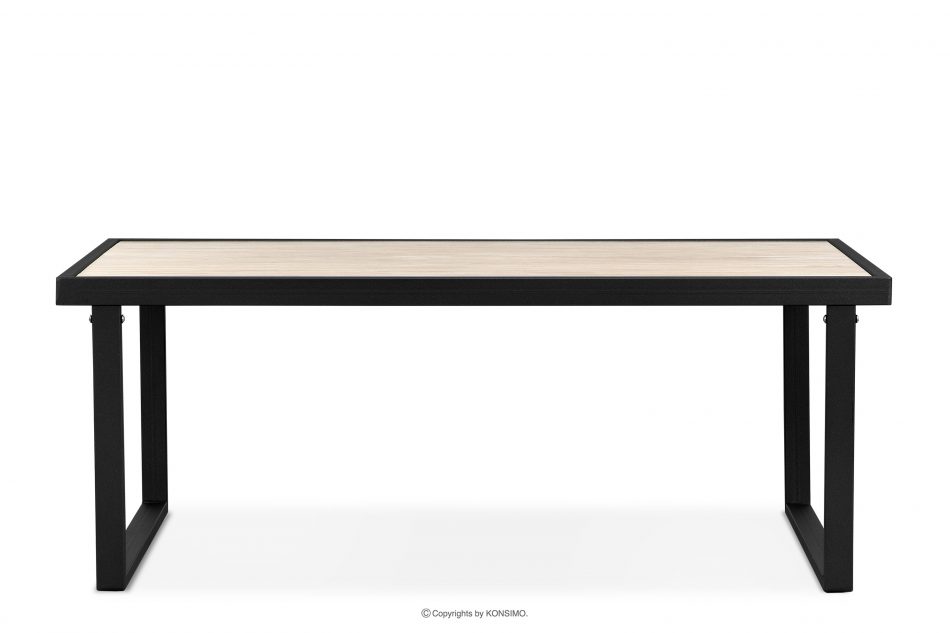 TRIBO Ocelový zahradní stůl v loftovém stylu černý černá - obrázek 0