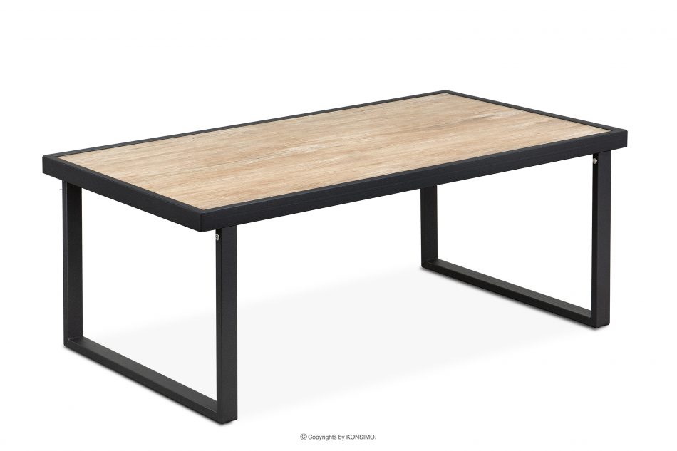TRIBO Ocelový zahradní stůl v loftovém stylu černý černá - obrázek 2