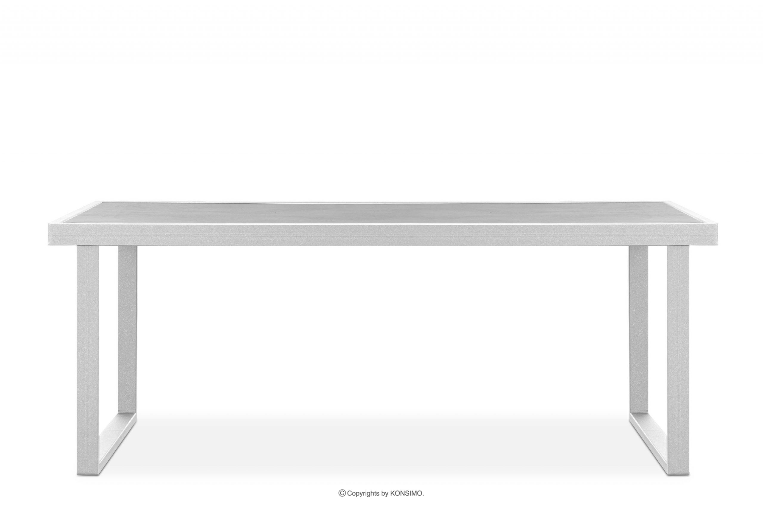 Ocelový zahradní stůl v loftovém stylu bílý
