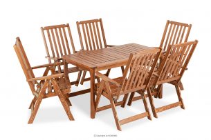 NYCTERE, https://konsimo.cz/kolekce/nyctere/ Sada zahradního stolu a židlí pro 6 osob hnědá - obrázek