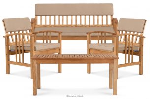 TIMIDUS, https://konsimo.cz/kolekce/timidus/ Sada zahradního nábytku ze dřeva pro 4 osoby hnědá - obrázek