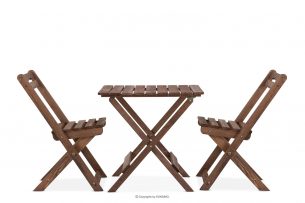 MELES, https://konsimo.cz/kolekce/meles/ Balkonový nábytek z borovicového dřeva pro 2 osoby hnědá - obrázek