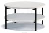 GERIS Konferenční stolek s policí v loftovém stylu bílý matný bílý matný - obrázek 1